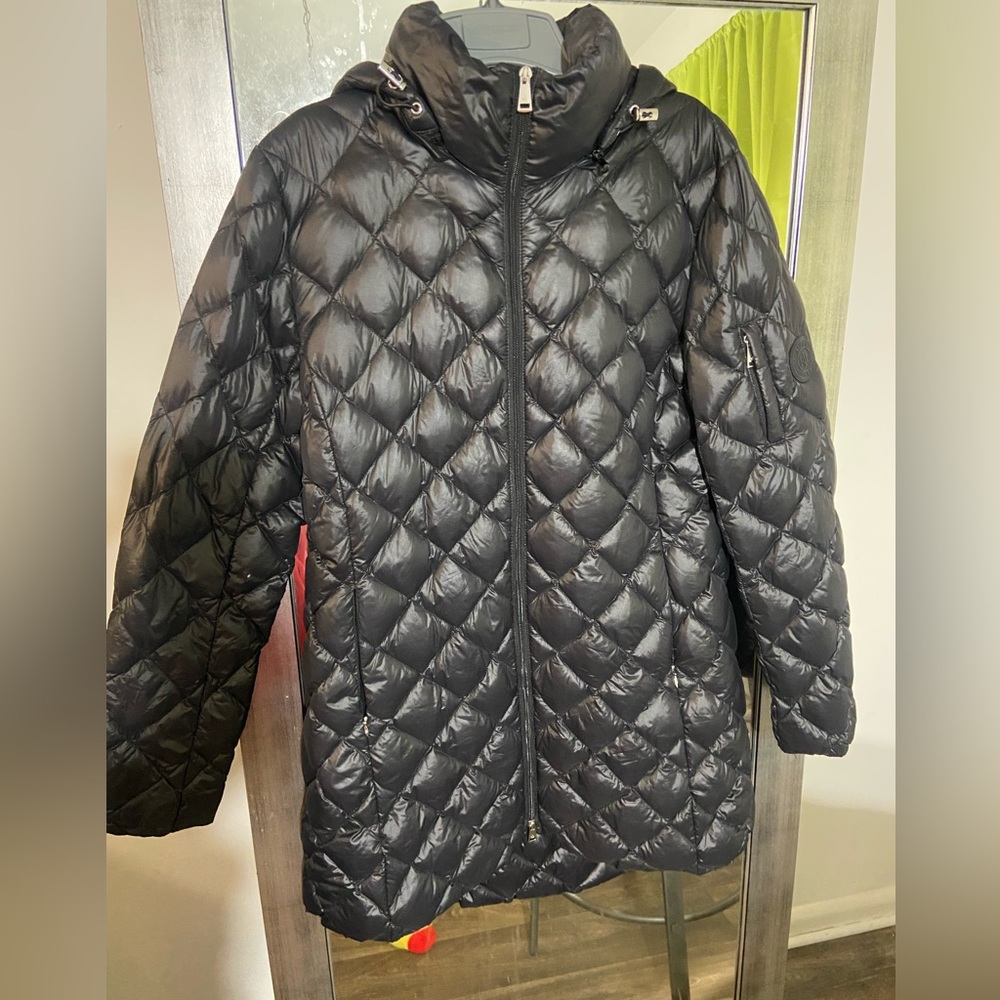 Ralph Lauren Diamond Quilted Hooded Packable Down Coat Puffer L Black